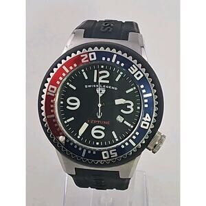 Mens Invicta Swiss Legend Neptune Divers Quartz Watch Red White Blue Nice Runs